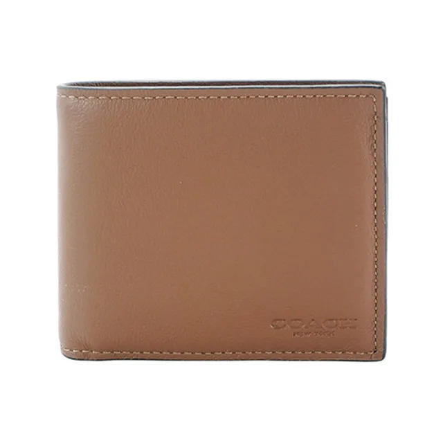 COACH素面牛皮對開男短夾(黑) 歷史價格詳細信息