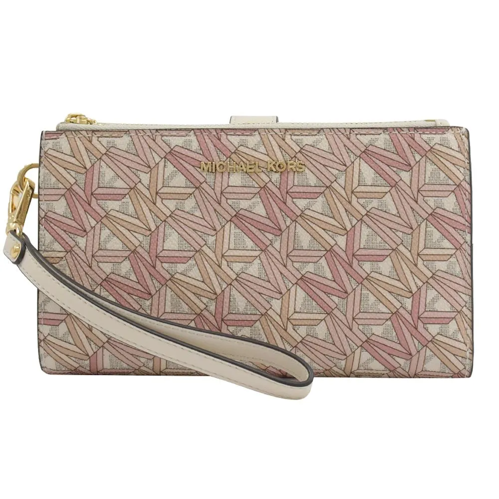 MICHAEL KORS JET SET 印花手提式雙拉鍊中長夾.香草棕 歷史價格詳細信息