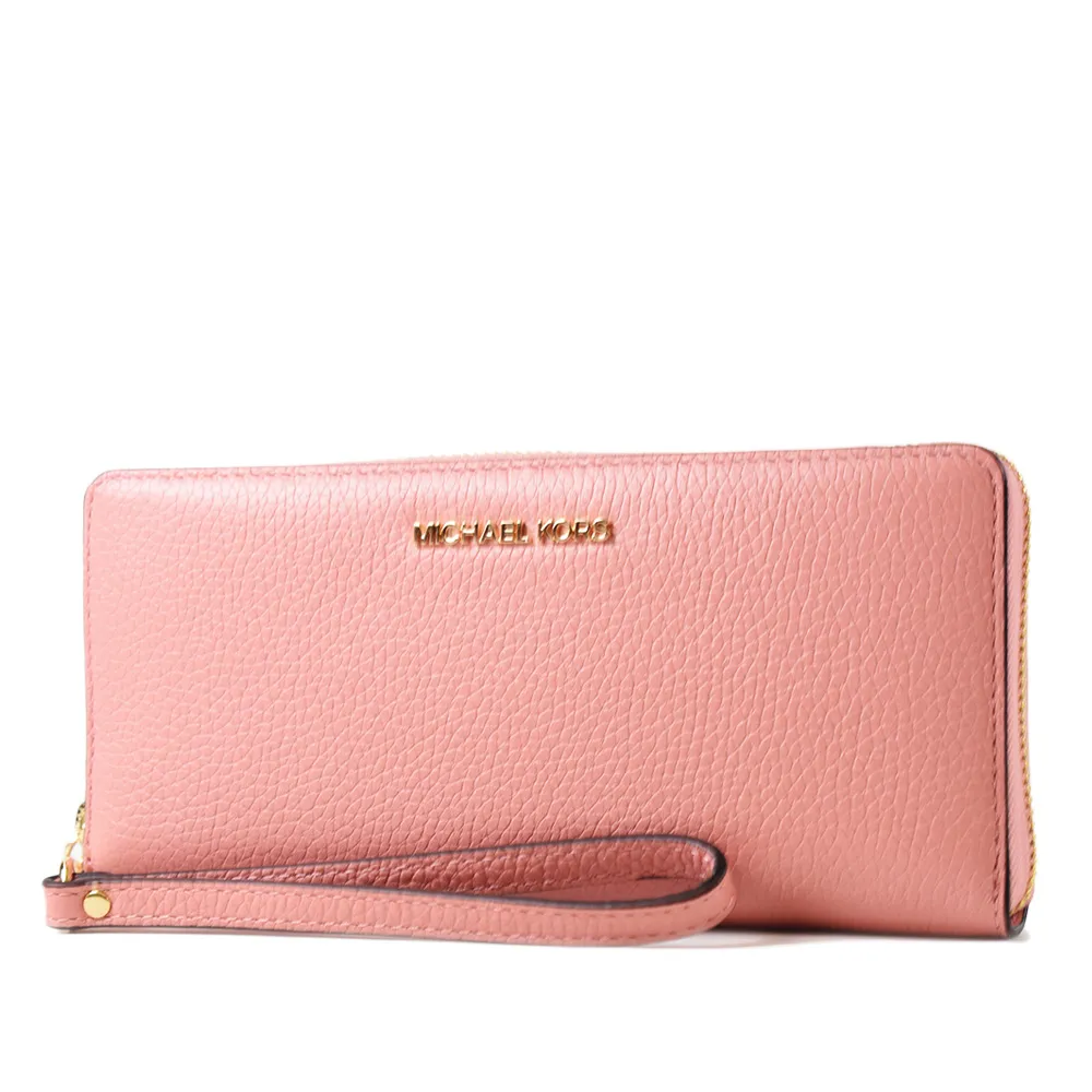 MICHAEL KORS 金字LOGO西柚粉色鵝卵石紋皮革環扣配飾兩用包 歷史價格詳細信息