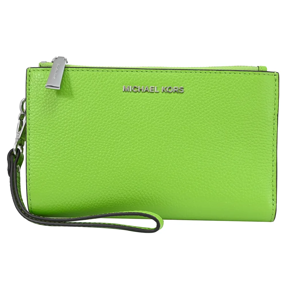 MICHAEL KORS Jet Set 荔枝皮革手提式雙拉鍊長夾.粉橘 歷史價格詳細信息