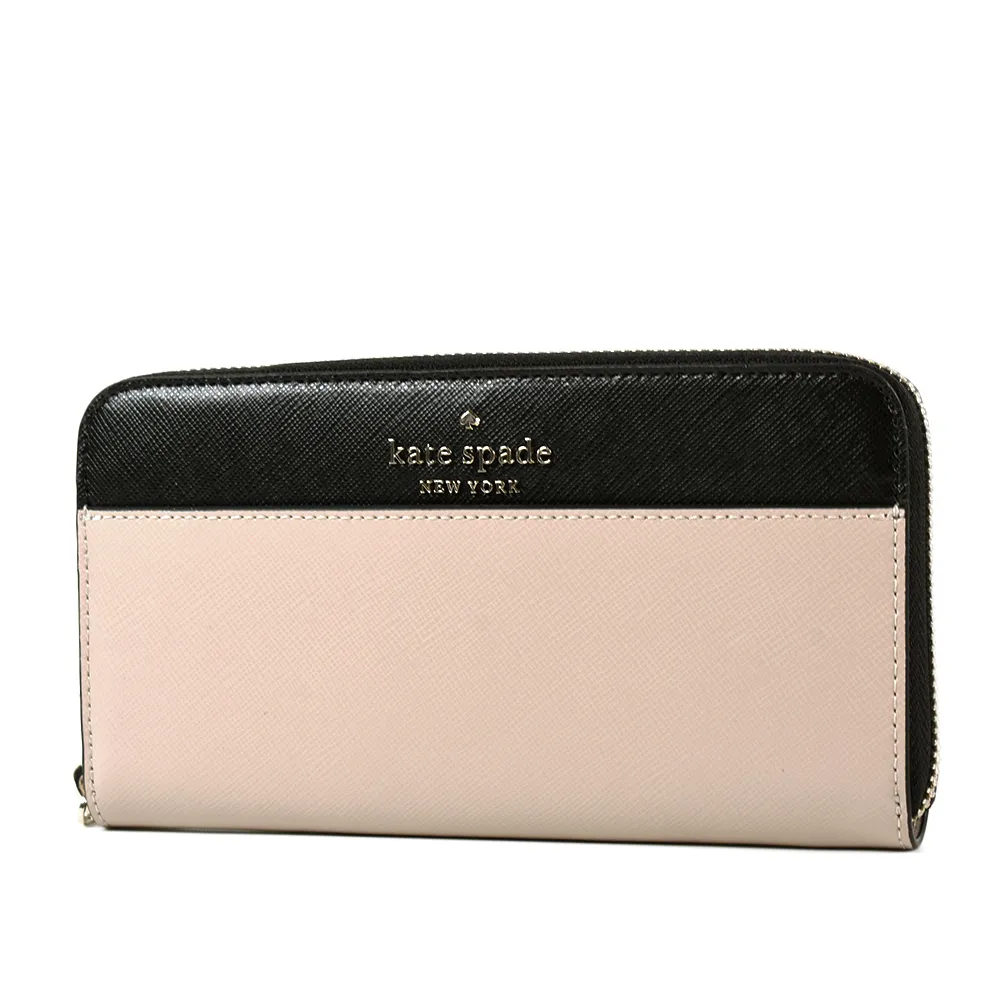 KATE SPADE 金字立體LOGO荔枝紋拉鍊長夾-黑色 歷史價格詳細信息