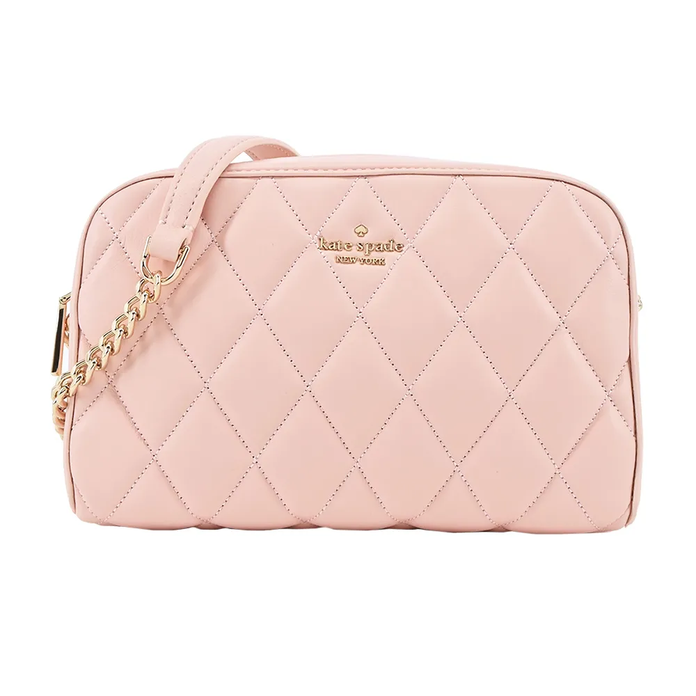 Kate Spade Carey菱格拼色壓釦斜背包-中/灰黑 歷史價格詳細信息