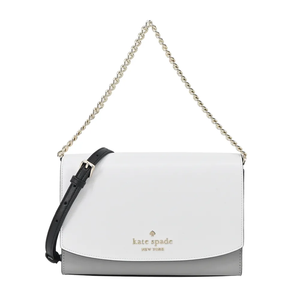 Kate Spade防刮撞色手提/斜背兩用方包-奶茶黑 歷史價格詳細信息