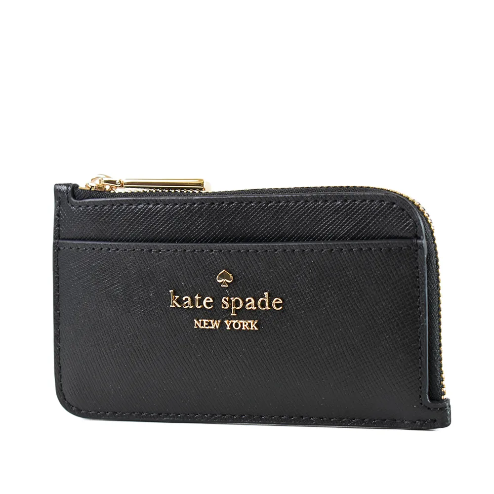 KATE SPADE 防刮十字紋識別證掛帶票卡夾-黑色 歷史價格詳細信息