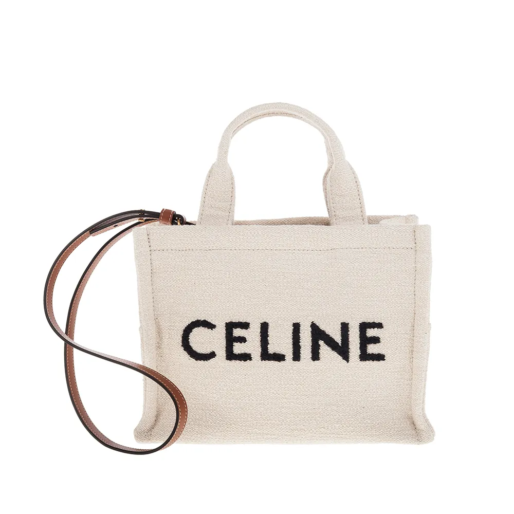 CELINE CABAS IN TRIOMPHE 印花迷你兩用紙袋包.白/咖 歷史價格詳細信息