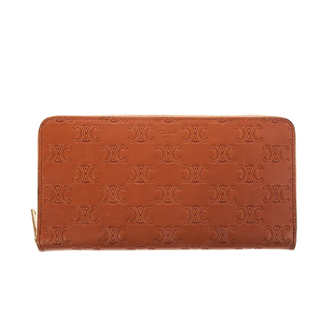 CELINE 新款TRIOMPHE 帆布凱旋門LOGO金釦對折短夾 (米棕色) 歷史價格詳細信息