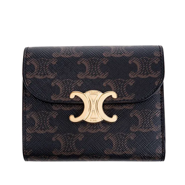 CELINE TRIOMPHE 帆布對開8卡短夾(黑色) 10B652BQB.38NO 歷史價格詳細信息