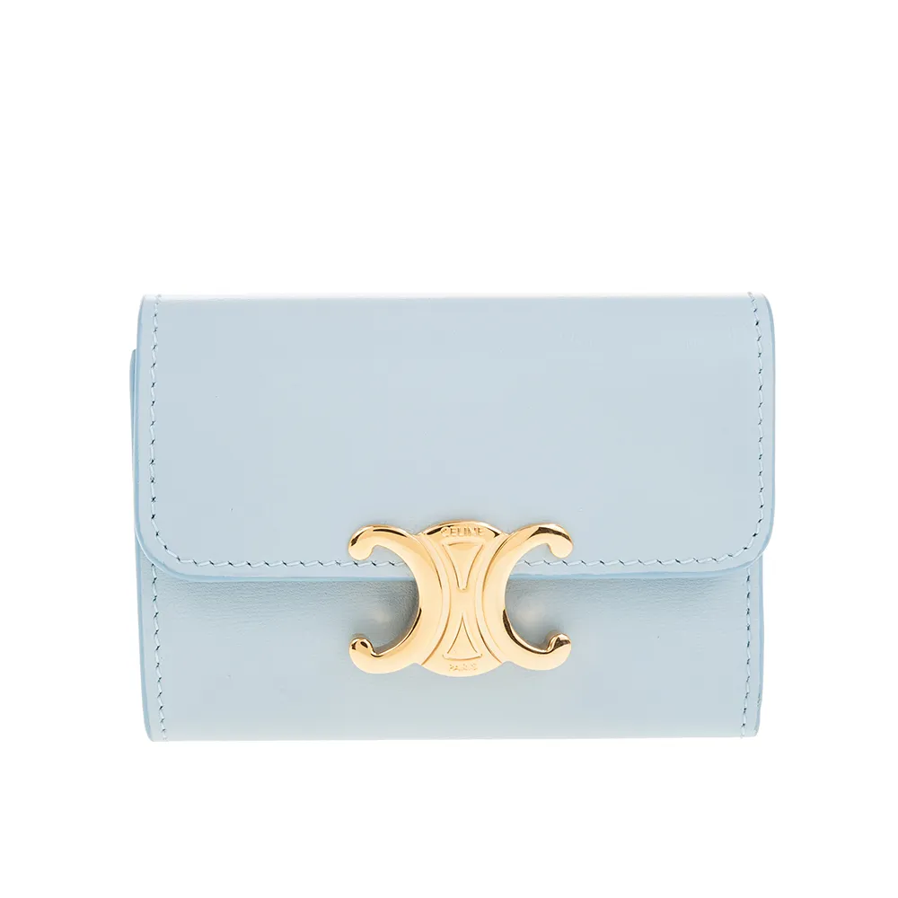 Celine 亮面小牛皮中型Triomphe凱旋門包  石灰奶白色 歷史價格詳細信息