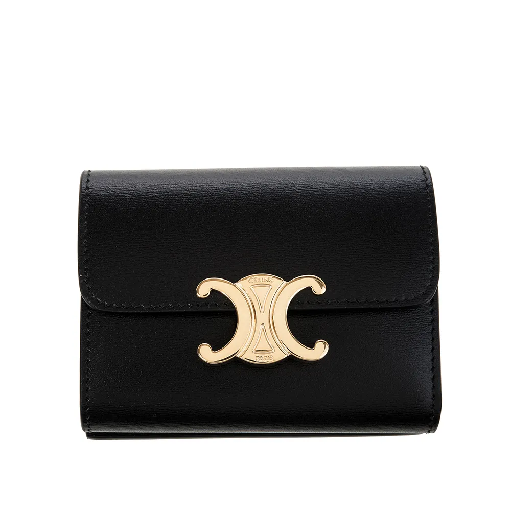 Celine 亮面小牛皮中型Triomphe凱旋門包  石灰奶白色 歷史價格詳細信息