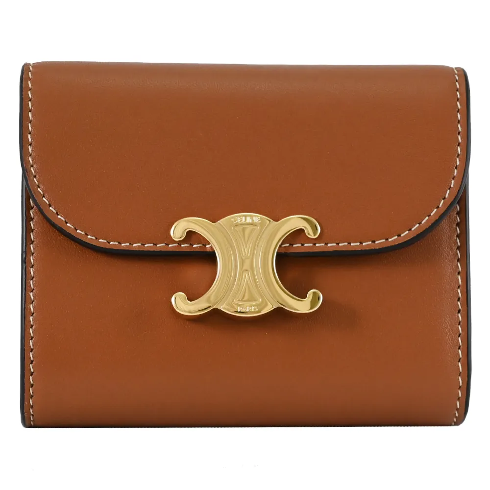 CELINE 燙金LOGO防刮扣式對開寬版中夾.紅/黑 歷史價格詳細信息