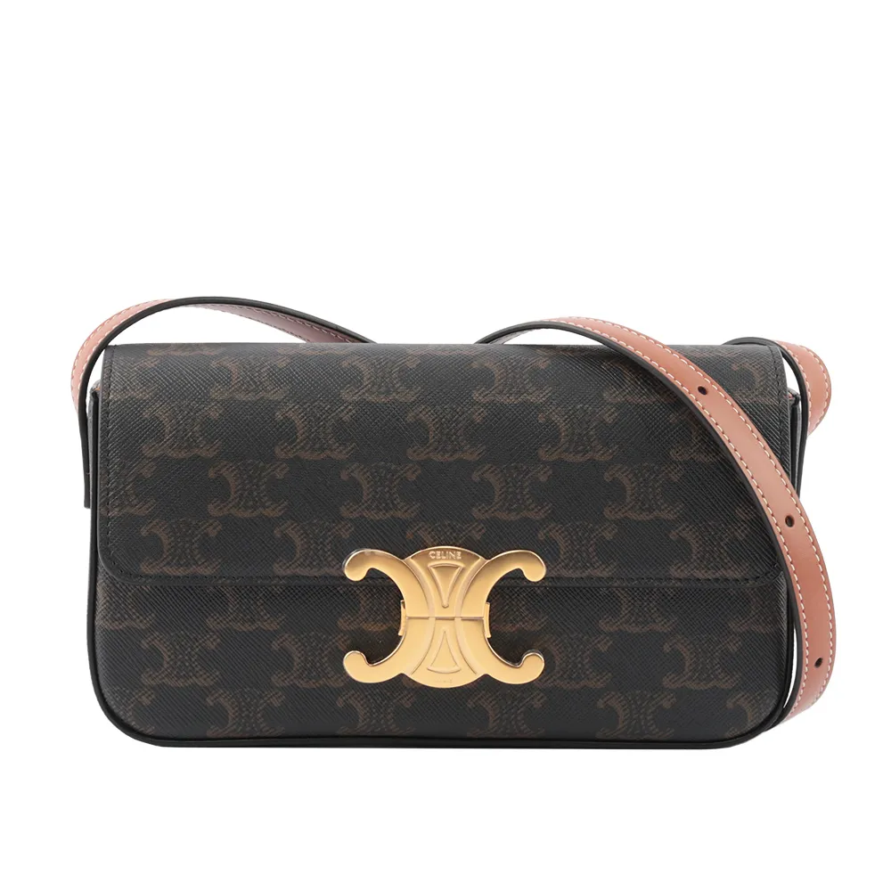 Celine 194142 凱旋門老花牛皮革肩背包 歷史價格詳細信息