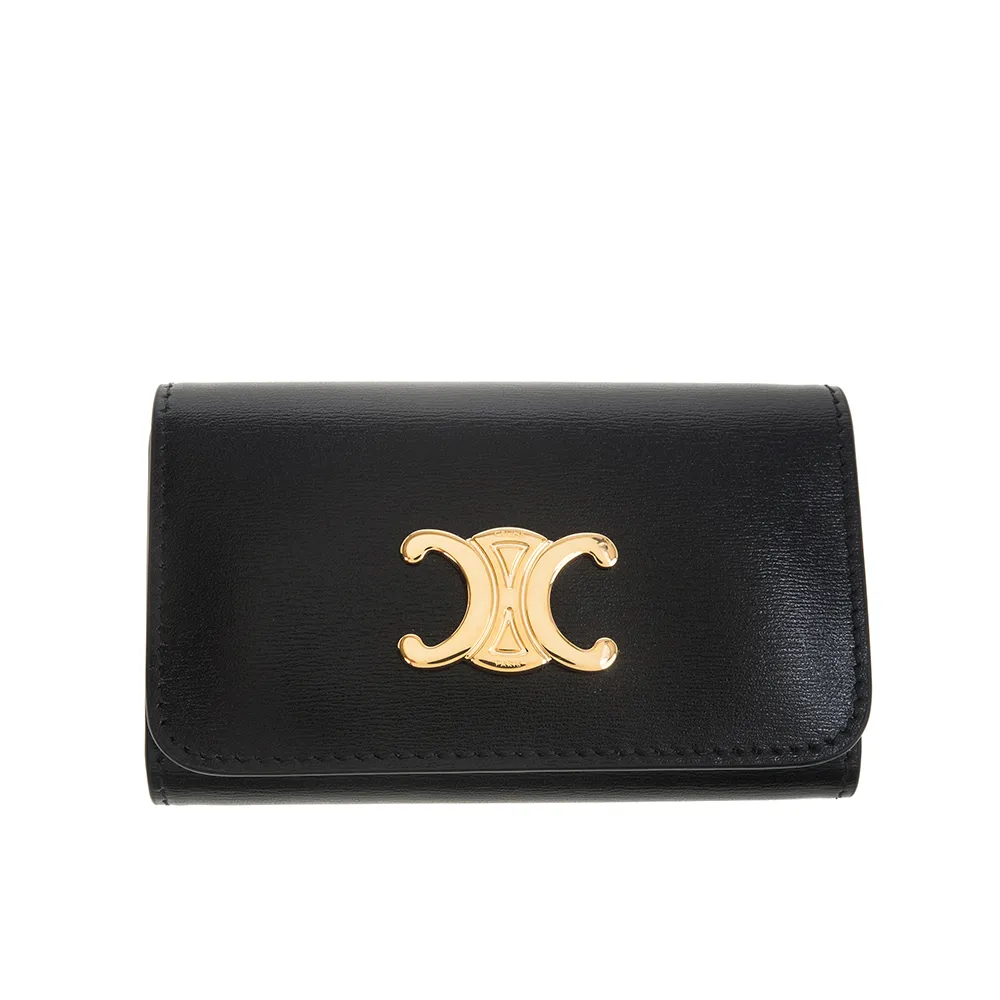 CELINE 新款TRIOMPHE 帆布凱旋門LOGO金釦對折短夾 (米棕色) 歷史價格詳細信息