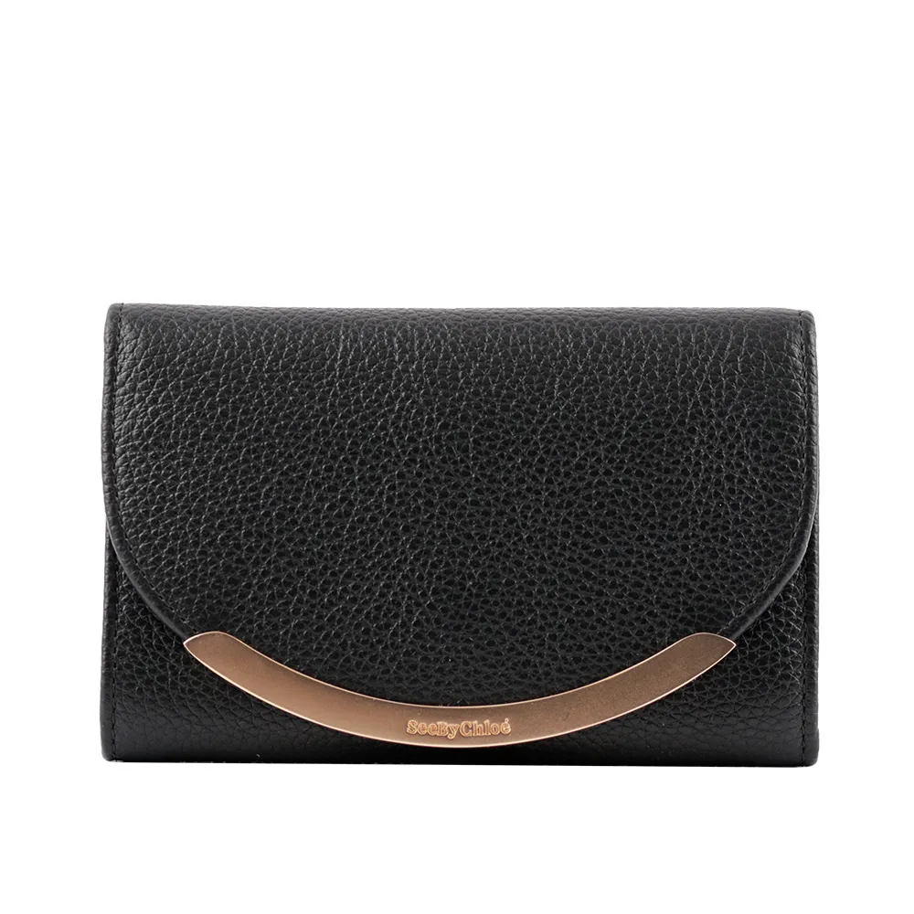 SEE BY CHLOE Lizzie 弧形標誌翻蓋牛皮中夾(酒紅) 歷史價格詳細信息