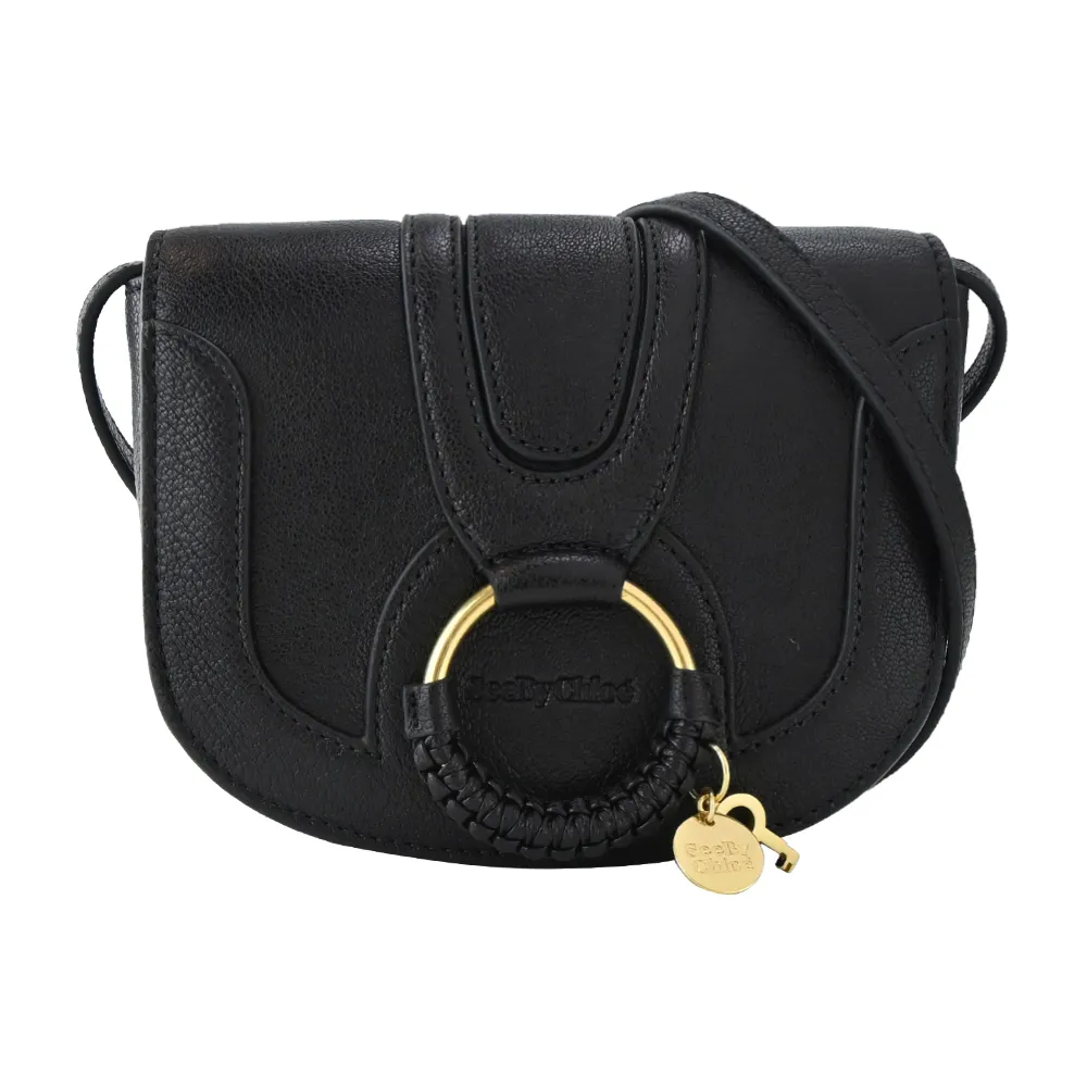 SEE BY CHLOE Mini Hana山羊皮馬鞍斜背包(黑色) 歷史價格詳細信息
