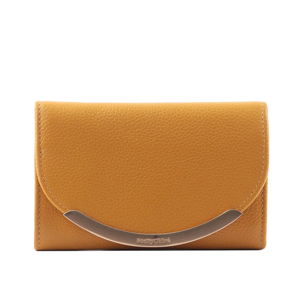 SEE BY CHLOE Lizzie 弧形標誌翻蓋牛皮中夾(酒紅) 歷史價格詳細信息