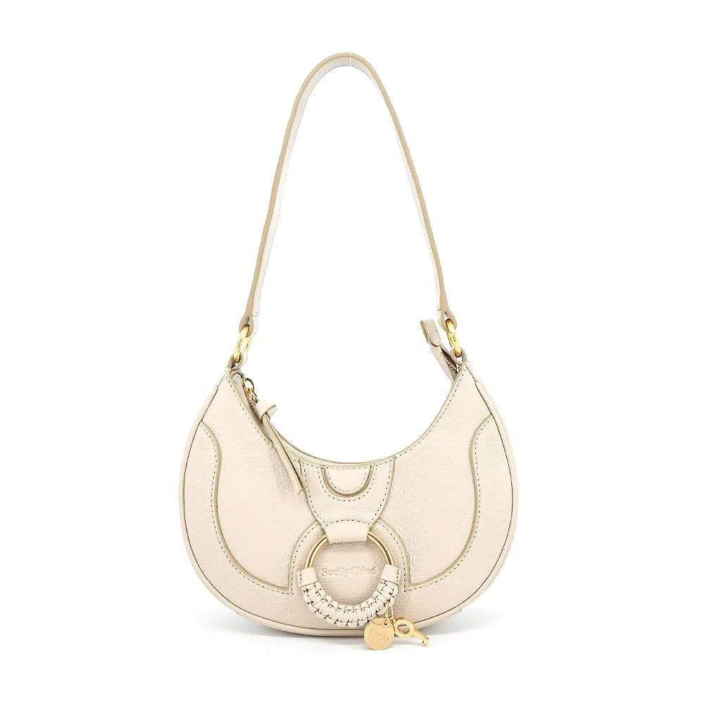 SEE BY CHLOE HANA羊皮拼麂皮半月肩背包(棕色) 歷史價格詳細信息