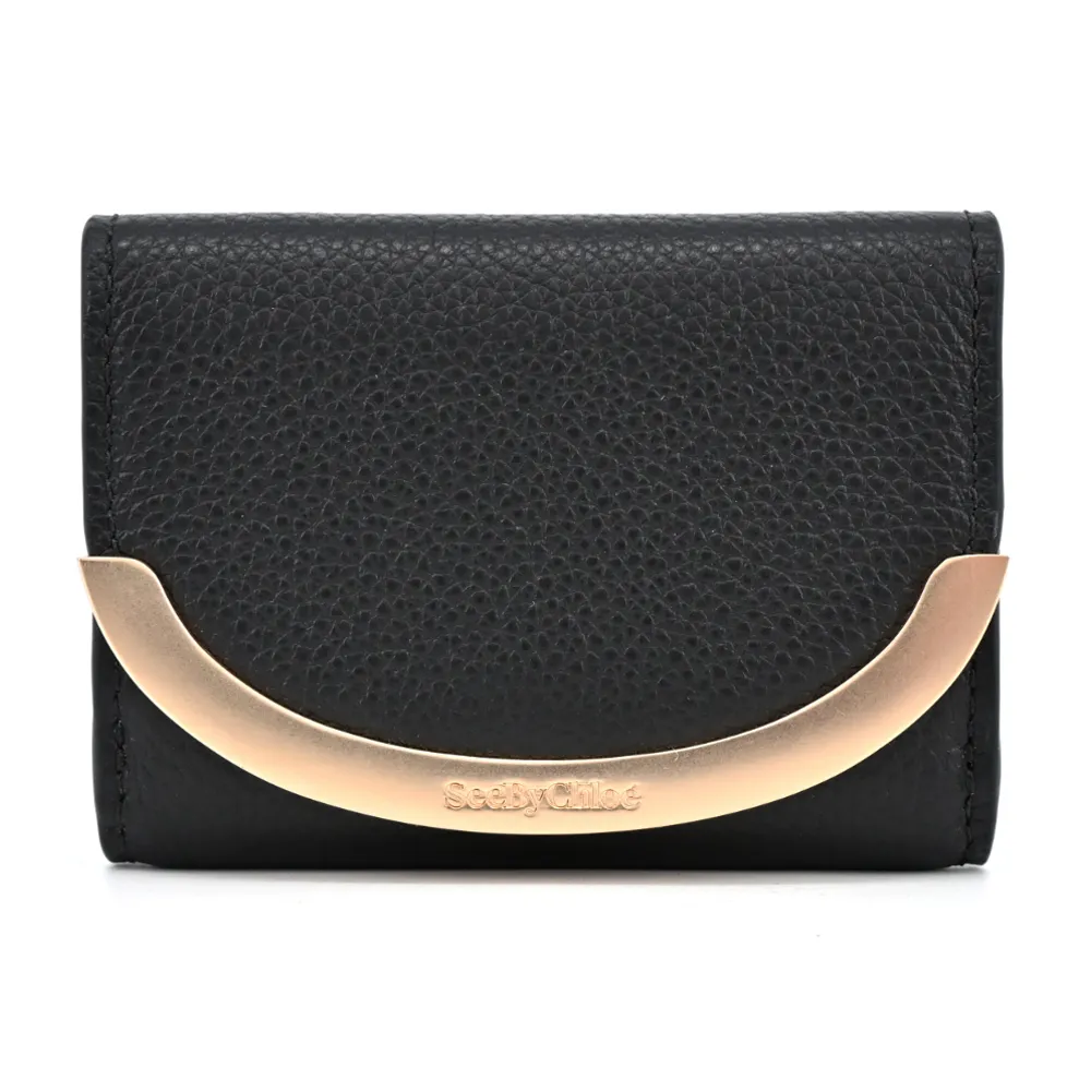 SEE BY CHLOE Lizzie 弧形標誌翻蓋牛皮中夾(酒紅) 歷史價格詳細信息