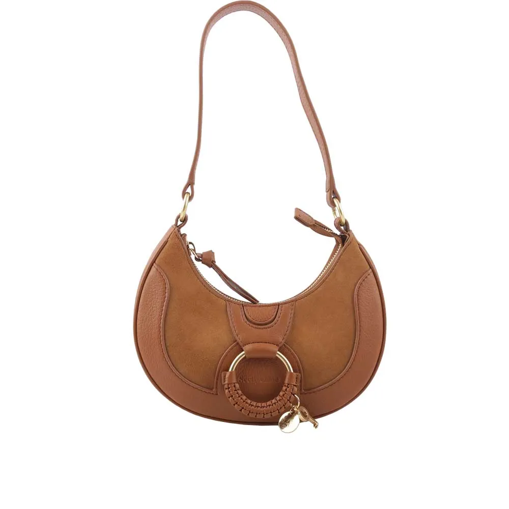 SEE BY CHLOE Hana麂皮拼接牛皮 hobo流浪包(黑色) 歷史價格詳細信息