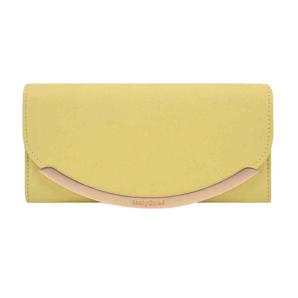 SEE BY CHLOE Lizzie 弧形標誌牛皮翻蓋長夾(深紅色) CHS17WP582349604 歷史價格詳細信息