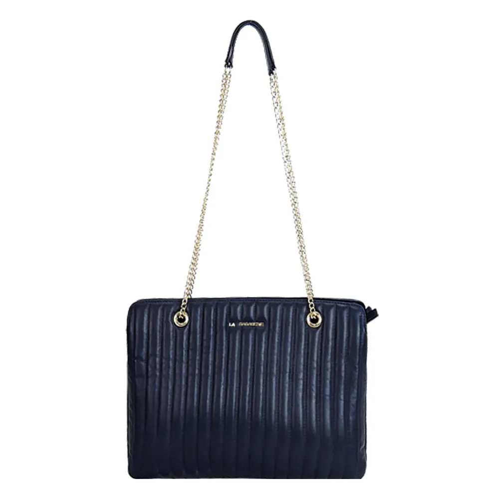 LA BAGAGERIE Marie Louise系列三層斜背包(黑) 歷史價格詳細信息