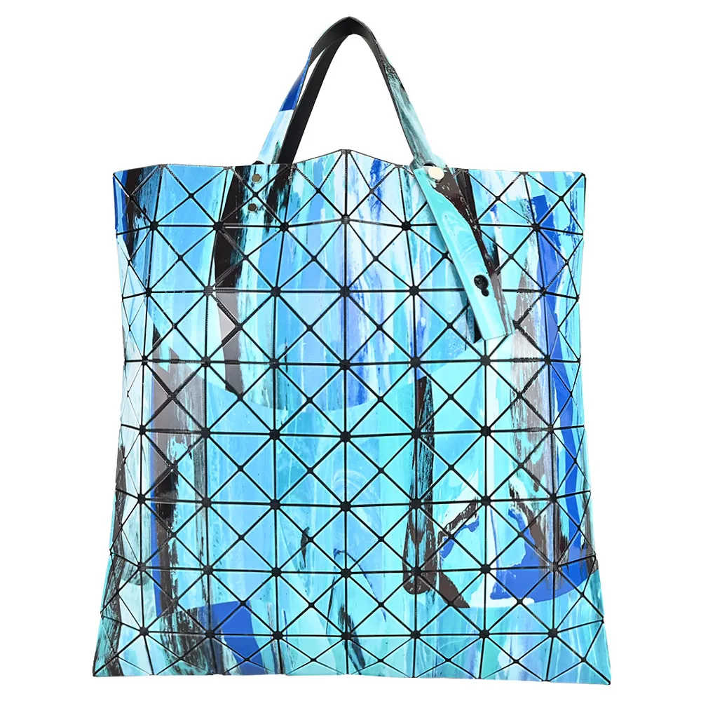 ISSEY MIYAKE 三宅一生BAOBAO 幾何方格8x8 潑墨手提包-粉 歷史價格詳細信息