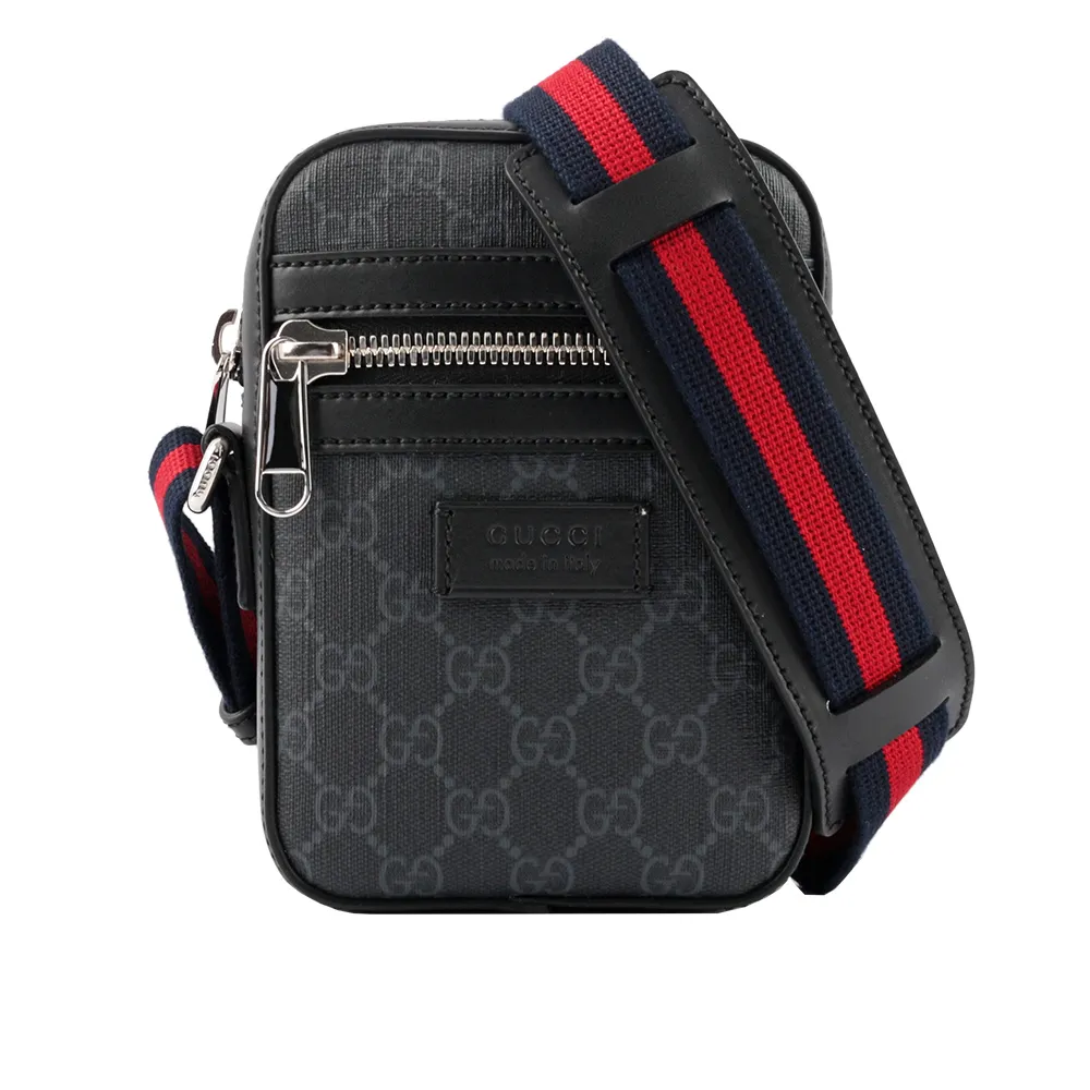 GUCCI GG Supreme 帆布及皮革綠紅迷你拉鍊二用包(米色/烏木色) 671682 96IWT 8745 歷史價格詳細信息