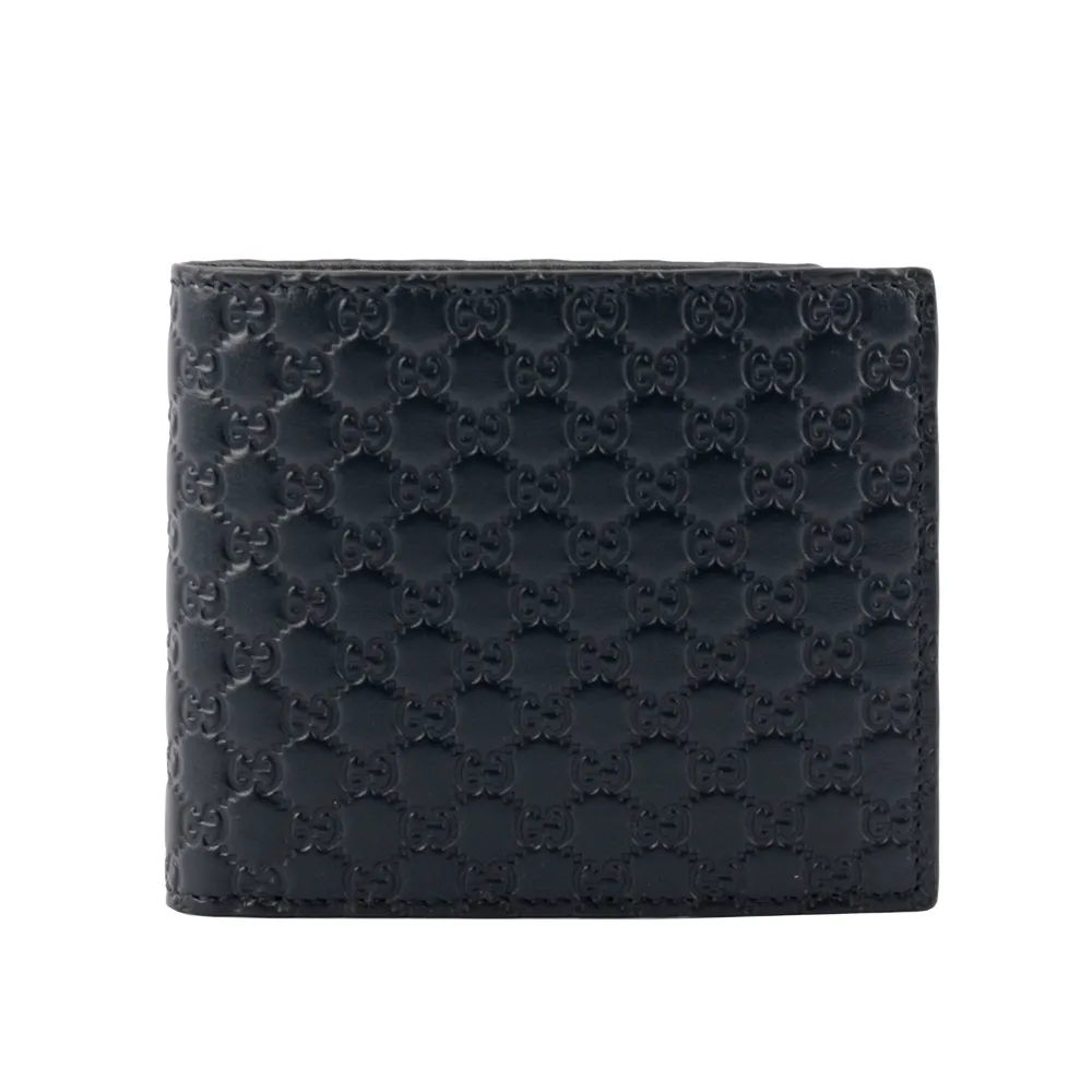 GUCCI Guccissima壓印牛皮對開6卡短夾(深藍色) 260987 BMJ1N 4009 歷史價格詳細信息