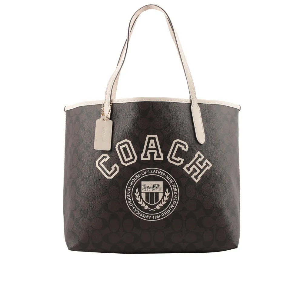 COACH City Tote 緹花logo PVC印托特包(小/暗紅) 歷史價格詳細信息
