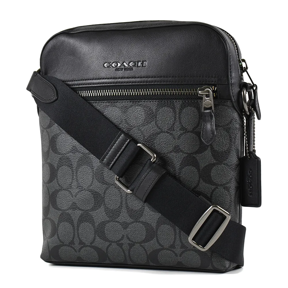 COACH 男款 前後置物荔枝紋皮革電腦/公事包-黑色 歷史價格詳細信息