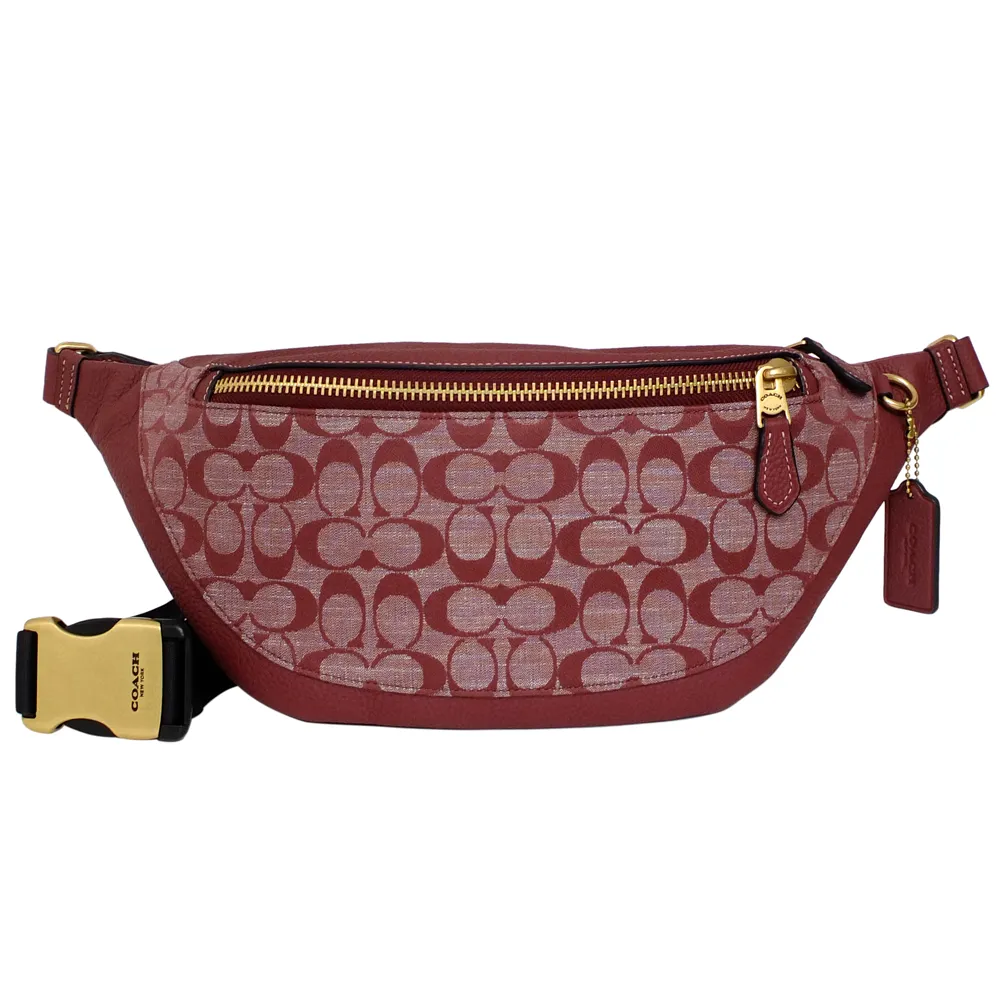 COACH酒紅拼色全皮馬車方牌T釦翻蓋三摺中夾 歷史價格詳細信息