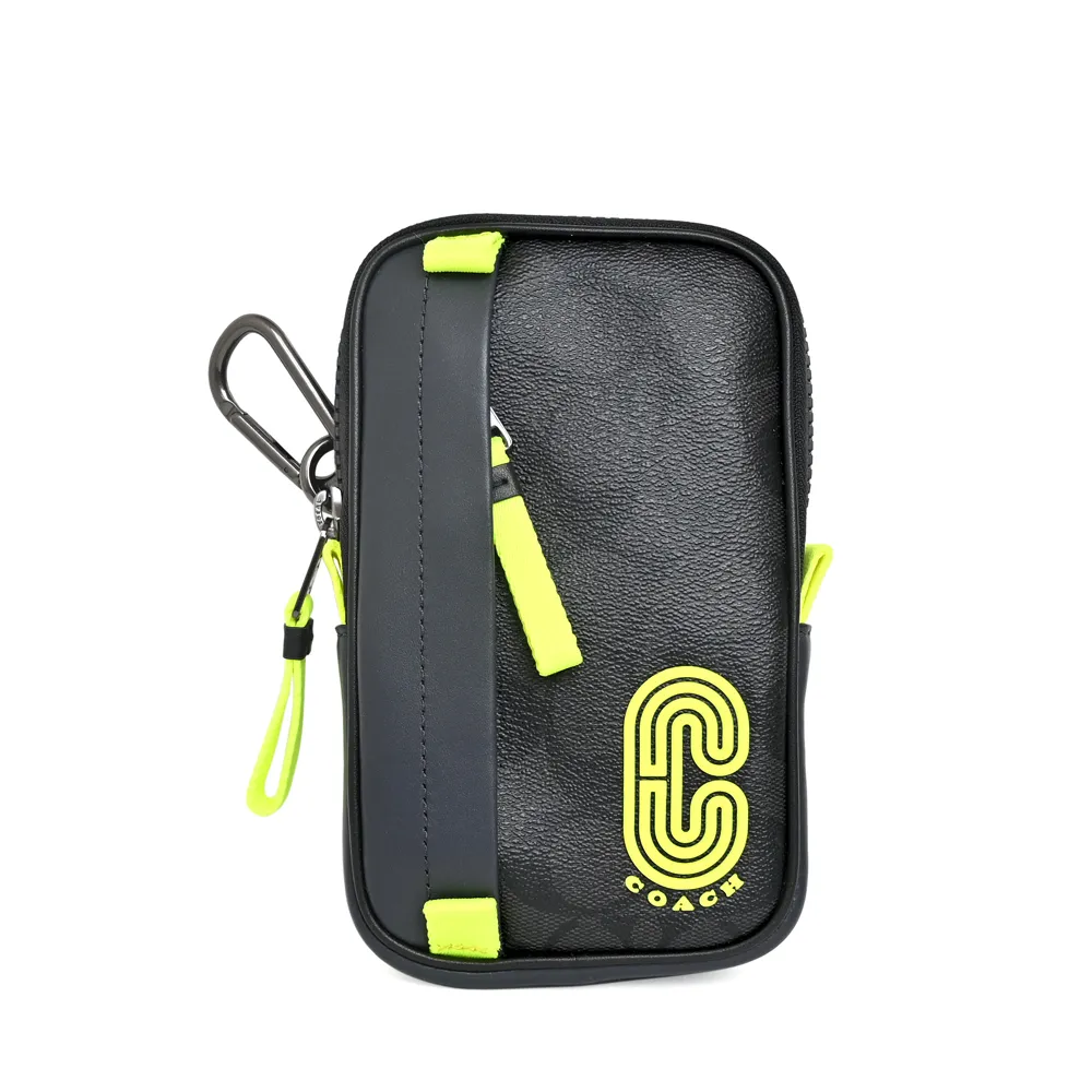 COACH 灰黑壓印標防水帆布真皮翻蓋斜背包 歷史價格詳細信息