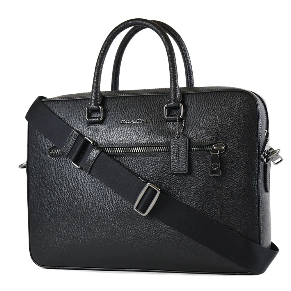 COACH 男款 素面防刮皮革壓印LOGO短夾-黑色/附證件夾 歷史價格詳細信息