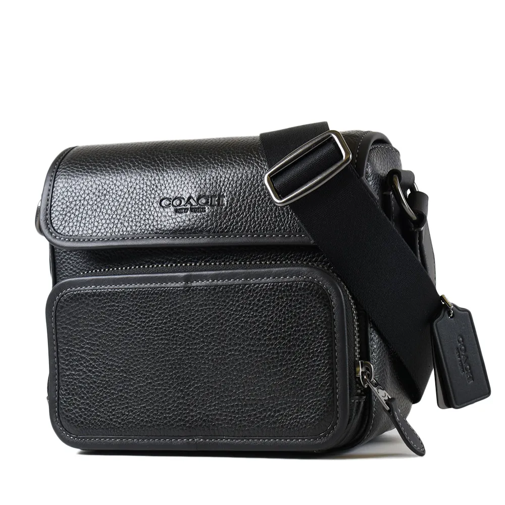 COACH 翻蓋荔枝紋牛皮斜背包(桃紅) 歷史價格詳細信息