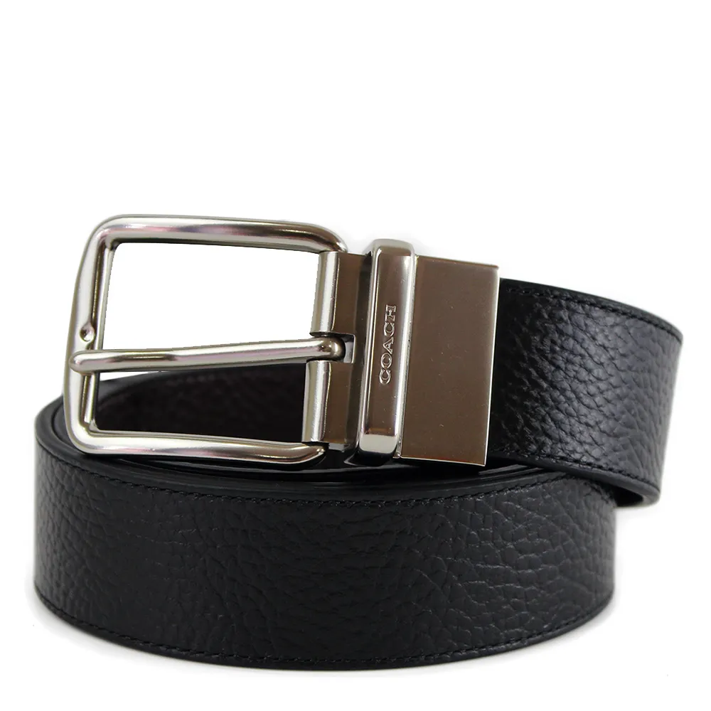 COACH 男款 荔枝紋前拉鍊真皮斜背包-黑色 歷史價格詳細信息