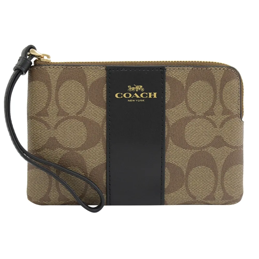 COACH 58032 馬車LOGO烙印防刮皮革零錢包/手拿包.灰褐 歷史價格詳細信息