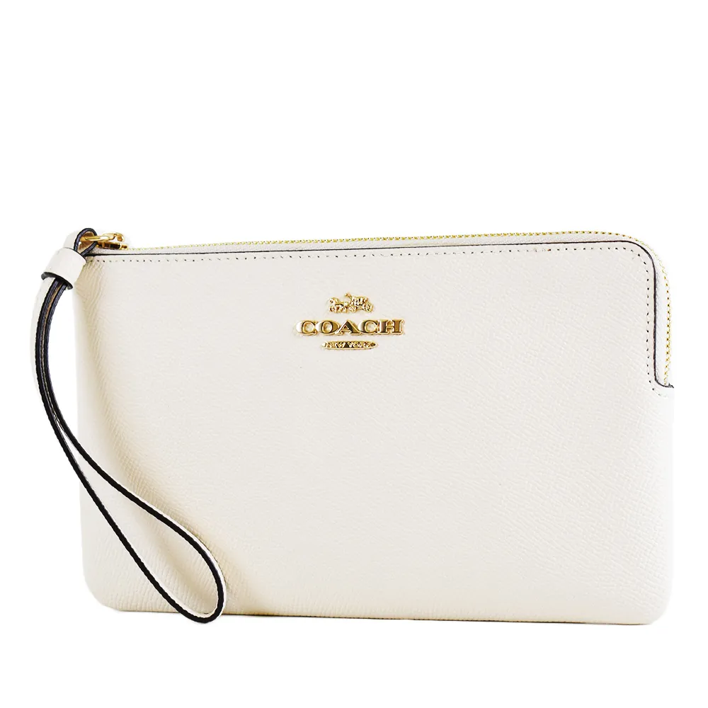 【COACH】立體馬車防刮皮革大手拿包-白色 歷史價格詳細信息