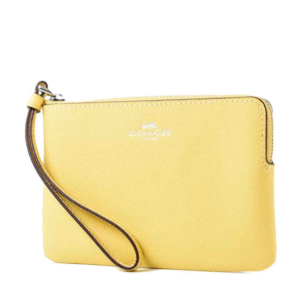 【COACH】素面防刮皮革手拿包-午夜藍 歷史價格詳細信息