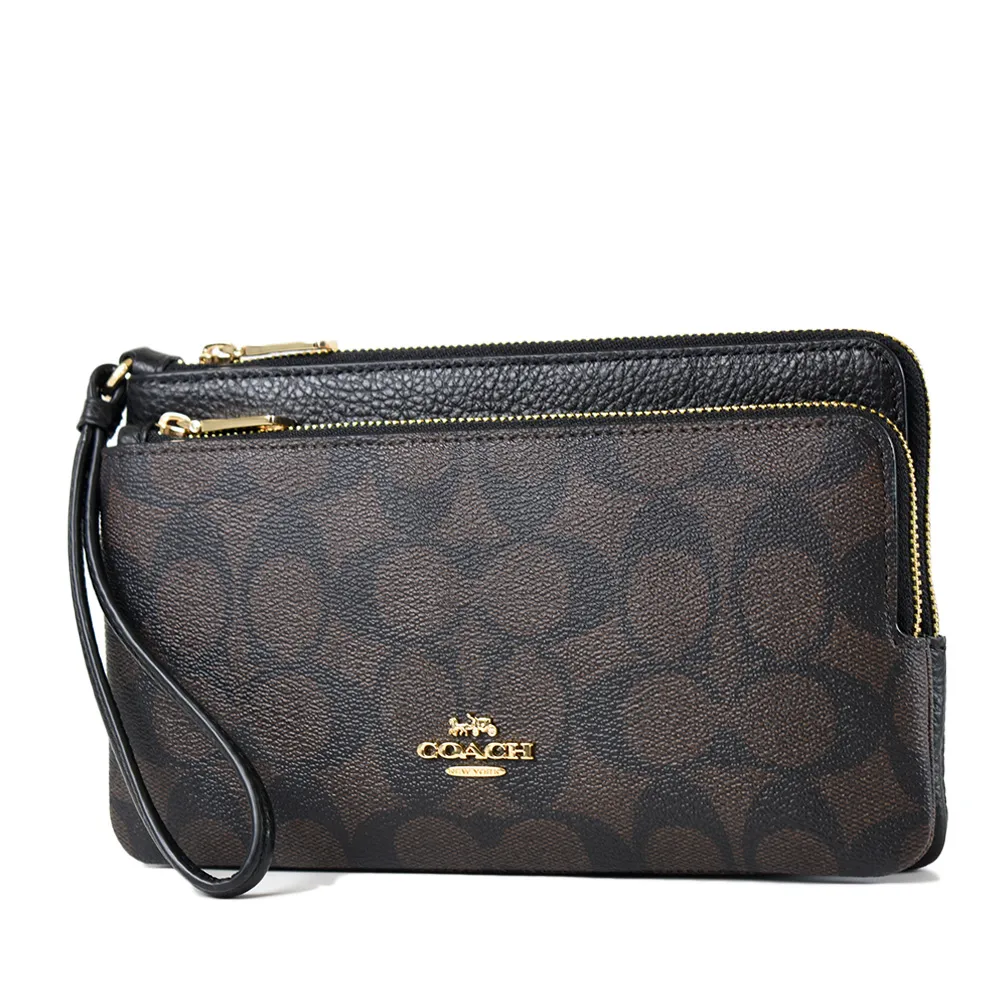 【COACH】皮革雙拉鍊手拿包(2色) 歷史價格詳細信息