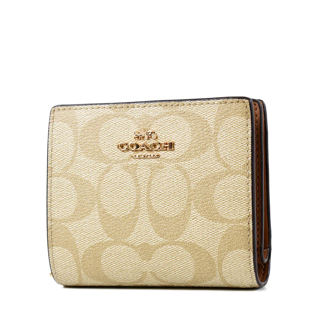 COACH 花朵緹花LOGO防刮皮革釦式掛帶手機包/長夾-白色 歷史價格詳細信息