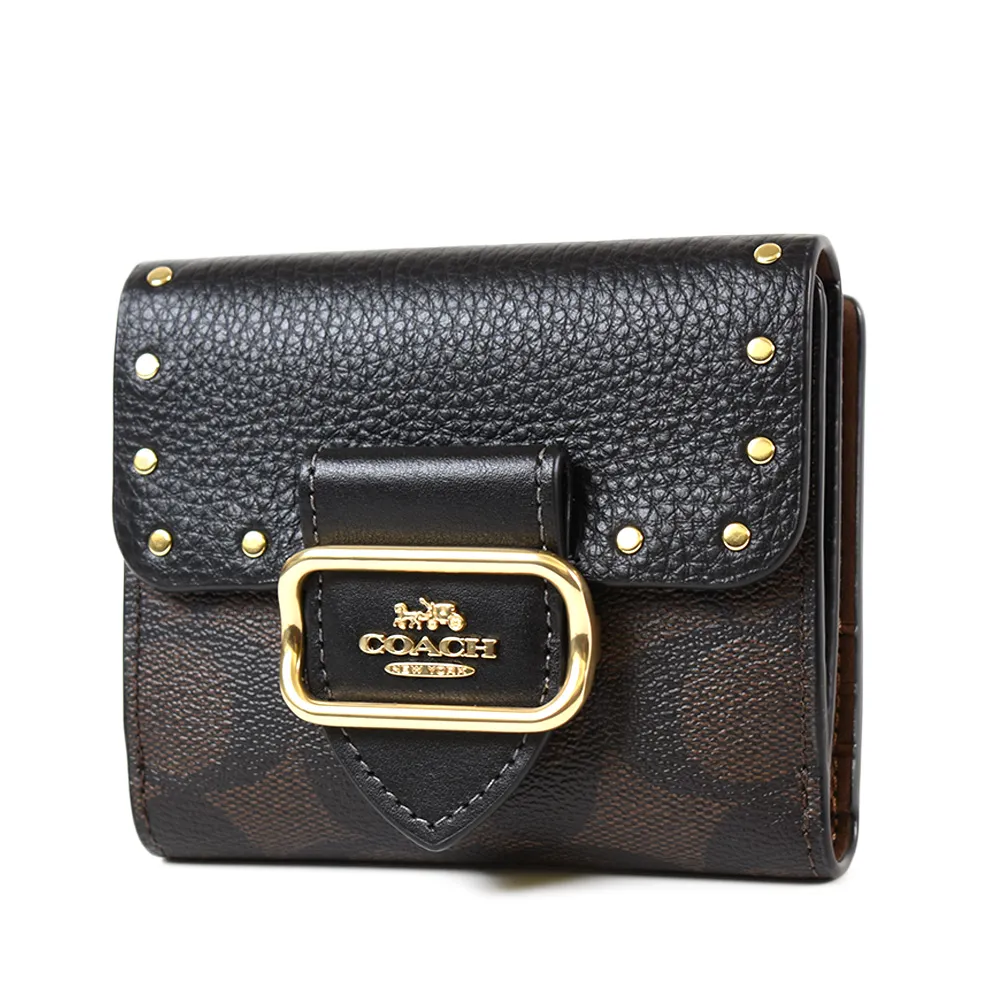 COACH 緹花LOGO鉚釘翻蓋肩背/斜背二用信封包-緋紅 歷史價格詳細信息