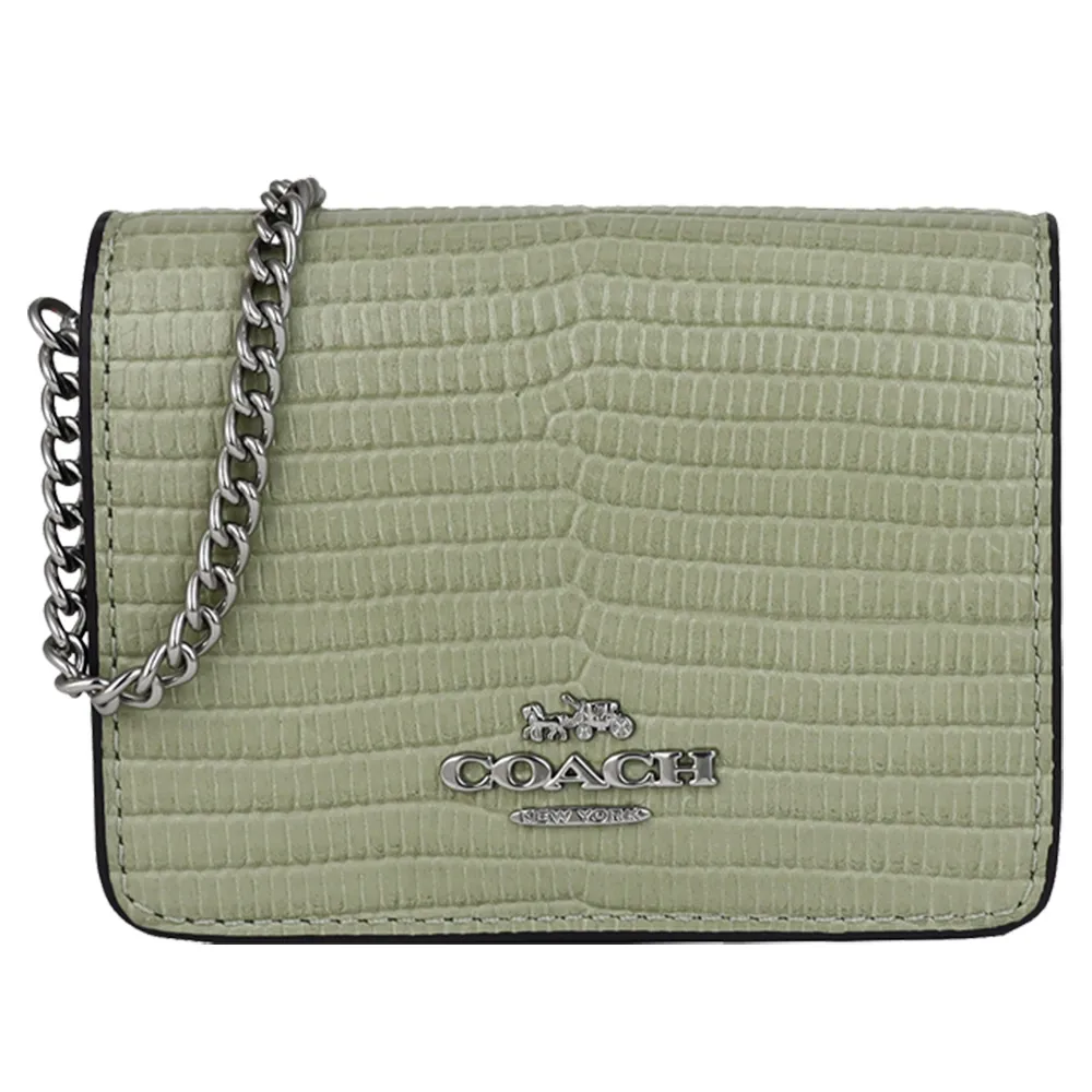 COACH 品牌壓印LOGO黑真皮子母短夾-證件夾 歷史價格詳細信息