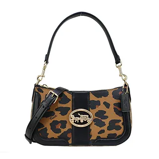 【COACH】浮雕馬車撞色小香風牛皮斜背馬鞍包(粉X紅) 歷史價格詳細信息