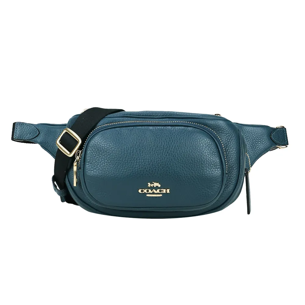 COACH 經典馬車荔枝紋牛皮雙層腰包(孔雀藍) 價格比較,價格查詢,歷史價格詳細信息