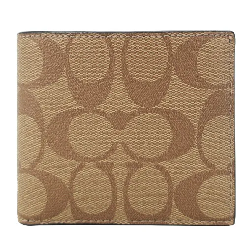 COACH 緹花C LOGO 對開男短夾(黑灰) 歷史價格詳細信息