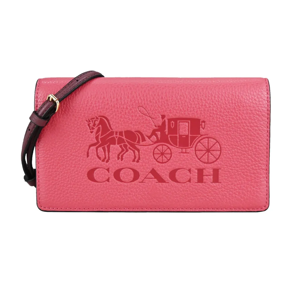 【COACH】馬車LOGO翻蓋彩虹皮革緹花PVC金屬鍊帶肩背/斜背兩用風琴包(任選) 歷史價格詳細信息
