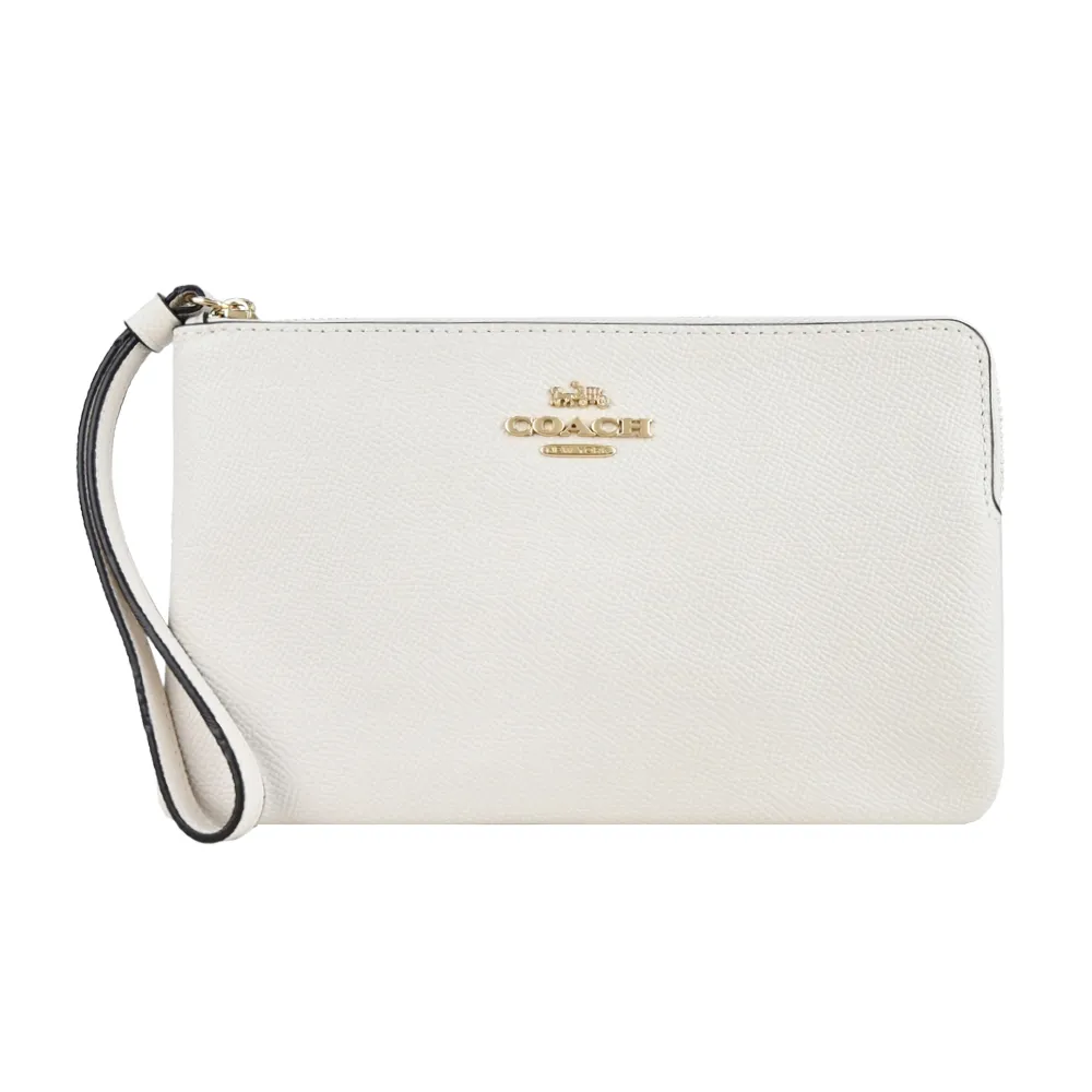 【COACH】立體馬車防刮皮革大手拿包-白色 歷史價格詳細信息