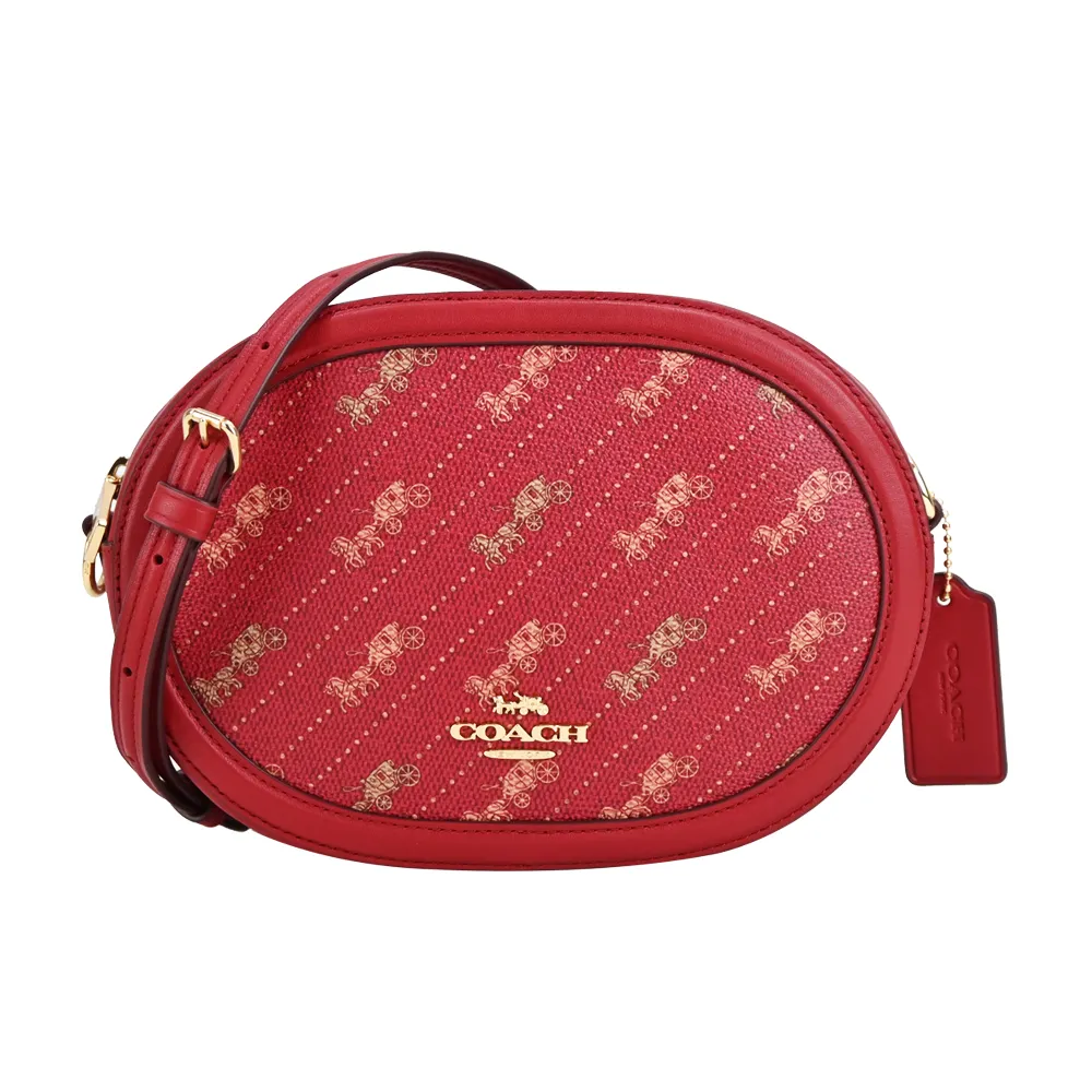 COACH 馬車印花PVC拼接皮革斜背相機包(奶白) 歷史價格詳細信息