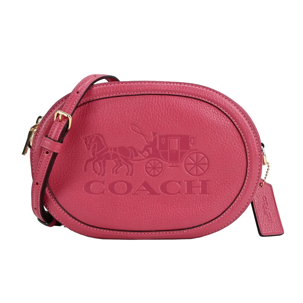 【COACH】馬車壓印荔枝紋牛皮翻蓋斜背馬鞍包(任選) 歷史價格詳細信息