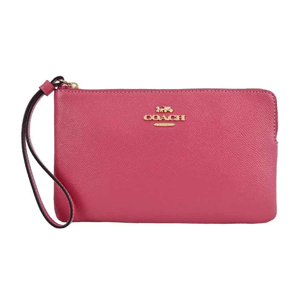 【COACH】防刮皮革馬車手拿包(紅色邊飾) 歷史價格詳細信息