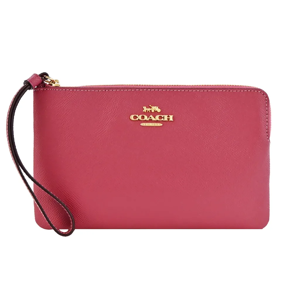 【COACH】防刮皮革馬車手拿包(紅色邊飾) 歷史價格詳細信息